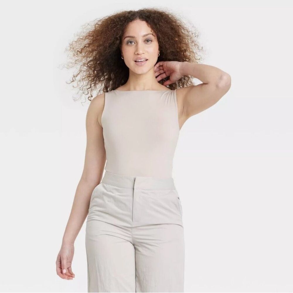 NWT Women's Bodysuit - A New Day Tan Small